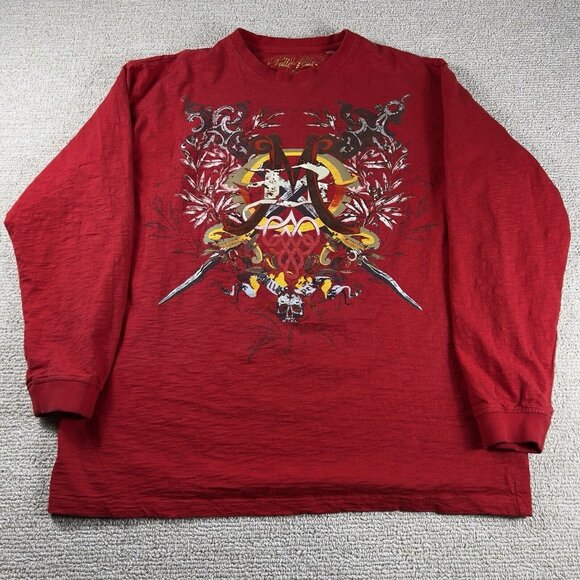 Pelle Pelle Jeans Large Logo Long Sleeve T-Shirt Red Men’s Size XXL - Picture 1 of 8